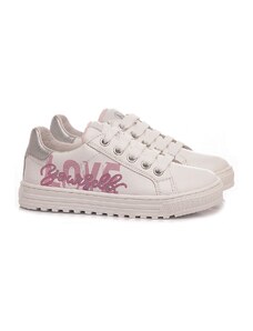 Naturino Scarpe Sneakers Basse Bambina Pelle Bianco-Rosa
