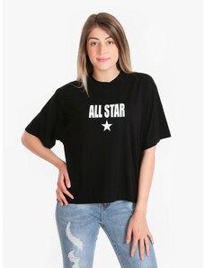 Converse All Star T-shirt Donna In Cotone Nero Taglia M