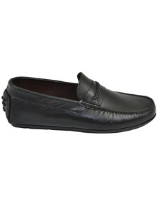 Malu Shoes Mocassino car shoes uomo nero comfort casual made in italy in vera pelle di nappa fondo antiscivolo gomma moda estiva