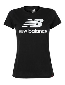New Balance Essentials Stacked Logo T-shirt Donna Con Stampa Manica Corta Nero Taglia L