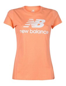 New Balance Essentials Stacked Logo T-shirt Donna Con Stampa Manica Corta Arancione Taglia S