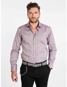 Fb Camicia Slim Fit Uomo In Cotone Classiche Rosso Taglia S