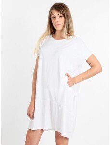 My Style Vestito Donna Oversize Con Taschini Vestiti Bianco Taglia Unica