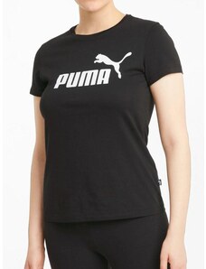 Puma Ess Logo Tee T-shirt Donna In Cotone Nero Taglia L