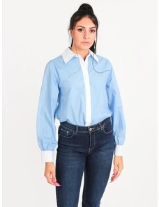 Lumina Camicia Donna Classica In Cotone Blu Taglia M