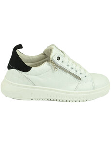 Malu Shoes Sneakers uomo bassa bianca zip cerniera in vera pelle stampa cocco e camoscio nero fondo Army alto bianco moda giovane