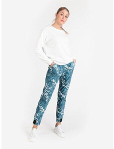 Solada Pantaloni Donna In Tessuto Scamosciato Casual Blu Taglia Unica