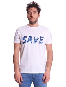 T-SHIRT SAVE THE DUCK SLIM FIT STAMPA CAMOUFLAGE, Colore Bianco
