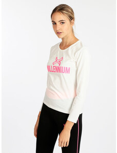 Millennium Maglietta Donna a Maniche Lunghe T-shirt Manica Lunga Bianco Taglia Xl