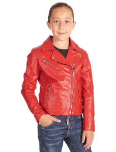 Chiodo Baby rosso giacca in pelle per bambino unisex D'Arienzo