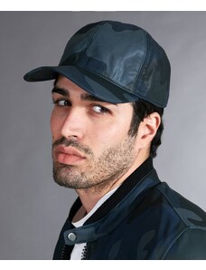 Cappello baseball in pelle blu mimetico unisex berretto strappo regolabile D'Arienzo