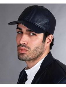 Cappello baseball in pelle blu unisex berretto strappo regolabile D'Arienzo