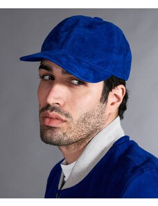 Cappello baseball in pelle scamosciata blu unisex strappo regolabile D'Arienzo