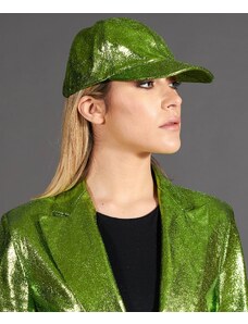 Cappello baseball in pelle laminata verde unisex strappo regolabile D'Arienzo