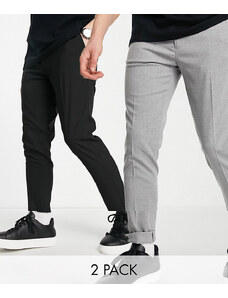 ASOS DESIGN - Confezione da 2 pantaloni skinny nero e grigio-Multicolore