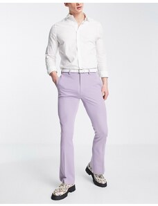 ASOS DESIGN - Pantaloni skinny a zampa eleganti lilla acceso-Viola