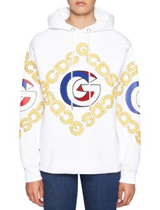 GCDS felpa bianca con logo in spugna