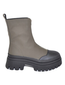 Malu Shoes Stivale anfibio donna platform zip frontale boots combat gommato verde nero impermeabile alto carrarmato moda tendenza