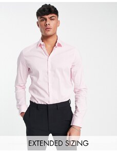 ASOS DESIGN - Camicia rosa slim elasticizzata