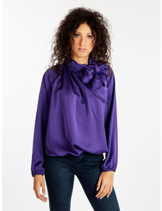Blusa viola corta con laccetti sul davantiTrendyol in Materiale sintetico di colore Marrone Donna Abbigliamento da T-shirt e top da Bluse 