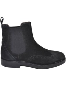 Malu Shoes Beatles uomo stivaletto scarpe elastico in vera pelle camoscio nero francesina fondo gomma light made in italy invernale