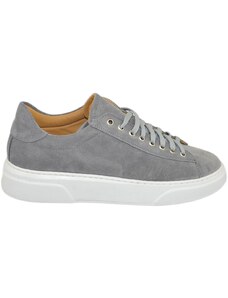 Malu Shoes Scarpa sneakers Paul 4190 uomo grigio vera pelle scamosciata lacci linea basic fondo gomma sportiva bianco moda casual