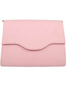 Malu Shoes Pochette rigida oversize clutch rosa blush a forma di lettera con clip polsiera e catena oro inclusa