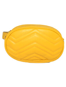 Malu Shoes Marsupio donna giallo linea basic con accessori oro catena tono su tono moda glamour cinturino regolabile vintage