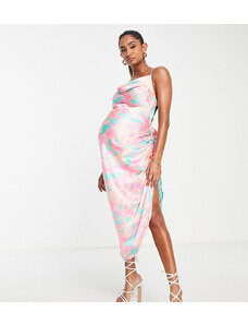 ASOS Maternity ASOS DESIGN Maternity - Vestito da mare midi stile sottoveste arricciato con stampa caleidoscopio-Multicolore