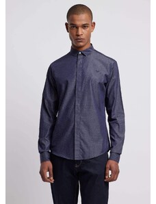 Camicia con applicazioneEmporio Armani in Cotone da Uomo colore Blu Uomo Abbigliamento da Camicie da Camicie eleganti 
