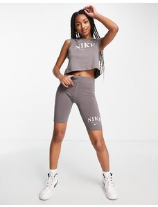 Nike - Essential - Leggings corti grigio pietra