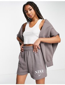 Nike - Essential - Pantaloncini in pile con coulisse rétro, colore grigio pietra