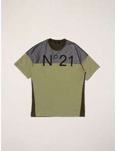 T-shirt N°21 in cotone e poliestere tricolor con logo