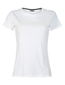 Freddy T-shirt Donna Stampa Marchio Glitter Bianco Taglia L