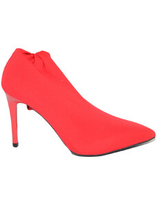 Malu Shoes Stivali alti donna in calza elastica rosso effetto autoregge aderente tendenza sopra ginocchio punta con tacco a spillo