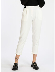 Solada Pantaloni Donna Eleganti Con Risvolto Bianco Taglia Unica