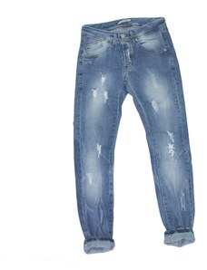 Malu Shoes jeans uomo man blu stracciato monocromo moda made in italy