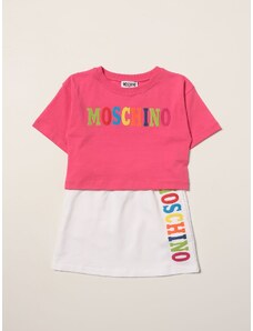 Set T-shirt + Gonna Moschino Kid con logo multicolor