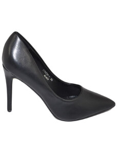 Malu Shoes Scarpe donna decollete a punta elegante pelle nera matte tacco a spillo 12 cm moda elegante cerimonia evento
