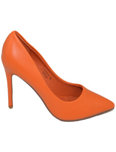 Malu Shoes Scarpe donna decollete a punta elegante in ecopelle arancione tacco a spillo 12 cm moda elegante cerimonia evento