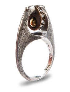 Glauco Cambi anello GIROSCOPIO in argento; bronzo e oro