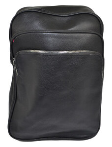 Malu Shoes Zaino nero casual uomo borsa medio grande 13 pollici laptop portatile pu pelle zip capiente comodo