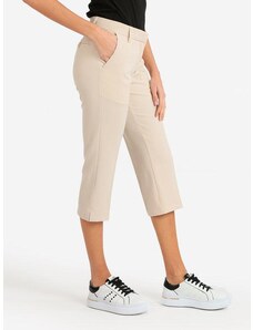 Solada Pantaloni Donna a 3/4 Tinta Unita Casual Beige Taglia S