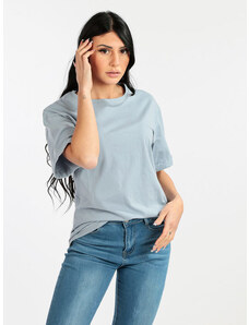 Solada T-shirt Donna Oversize In Cotone Manica Corta Blu Taglia Unica