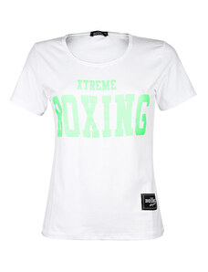 Xtreme Boxing T-shirt Donna In Cotone Elastico Bianco Taglia L