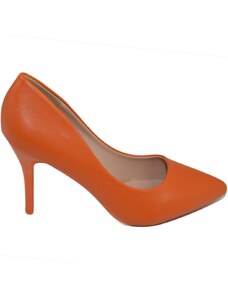 Malu Shoes Scarpe donna decollete a punta elegante in ecopelle arancione tacco a spillo 10 cm moda elegante cerimonia evento