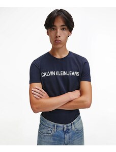 Calvin Klein Jeans T-Shirt Slim CORE INSTITUTIONAL LOGO Uomo Blu Night Sky
