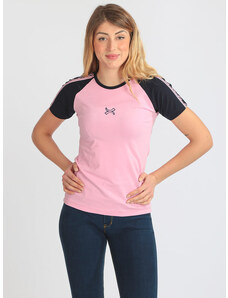 Millennium T-shirt Donna In Cotone Elasticizzato Manica Corta Rosa Taglia S