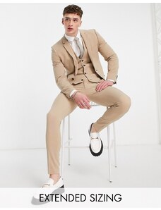 ASOS DESIGN - Pantaloni da abito super skinny color cammello-Neutro
