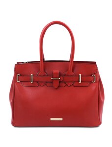 Tuscany Leather TL142174 TL Bag - Borsa a mano in pelle Rosso Lipstick